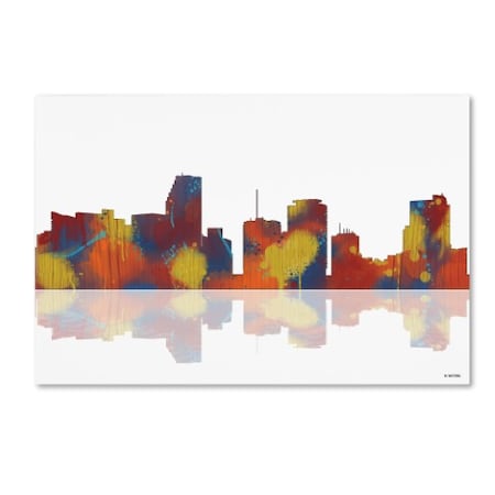 Marlene Watson 'Miami Florida Skyline II' Canvas Art,30x47